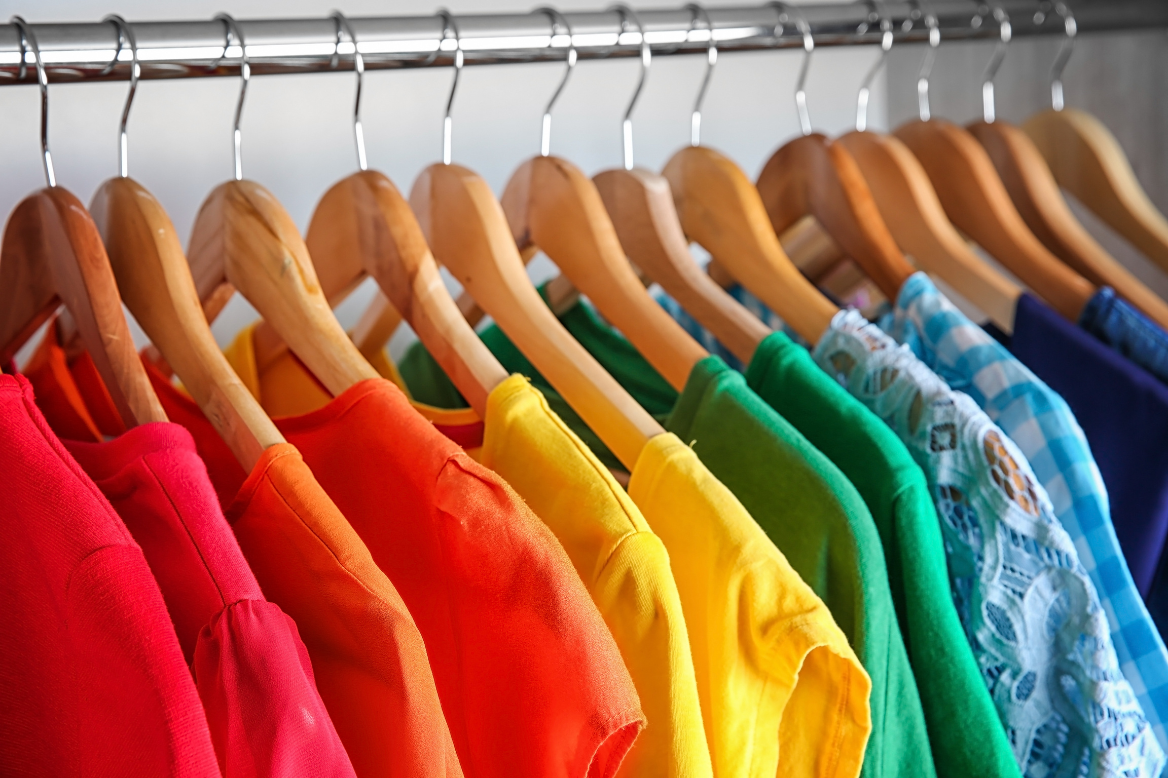Clothing Rack with Colorful Clothes